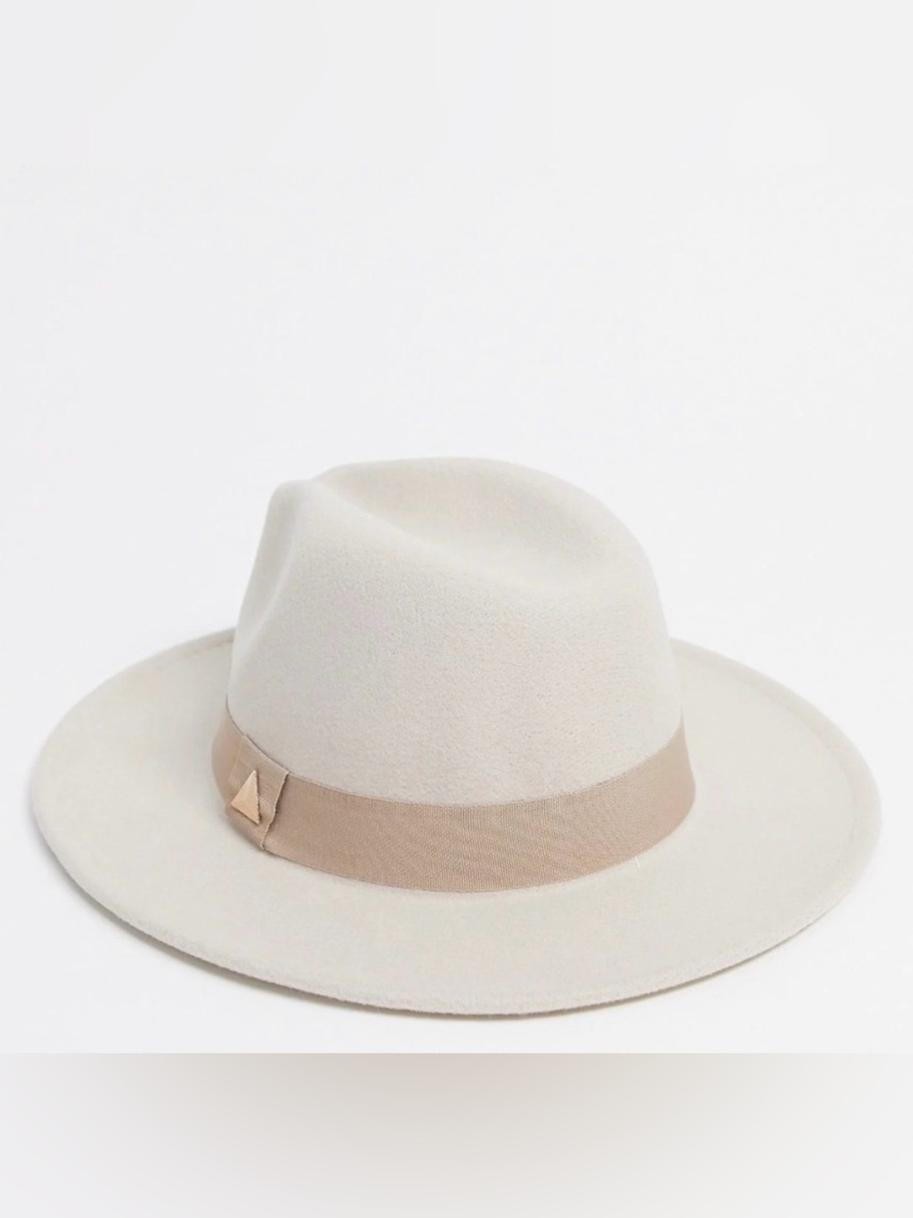 ASOS Cream Fedora Hat with Tan Band